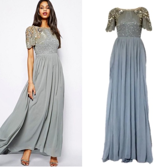 Embellished Maxi Occassion Dress - Picture 5 of 17